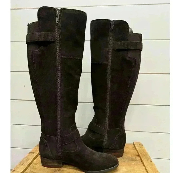 CROWN VINTAGE BLAZE BRIWN SUEDE KNEE HIGH RIDING BOOTS SIZE 6 - Picture 4 of 14